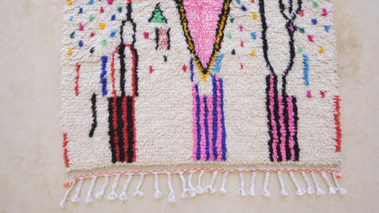 Moroccan Neon Wool Rug 6.2 x 3.9 ft / 190 x 120 cm - Surcoma