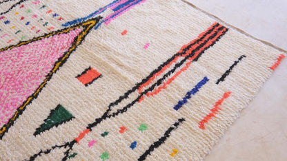 Moroccan Neon Wool Rug 10 x 6.5 ft / 304 x 198 cm - Surcoma