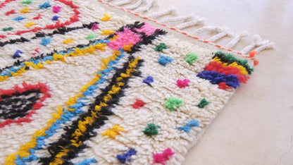 Moroccan Neon Wool Rug 6.2 x 3.9 ft / 190 x 120 cm - Surcoma