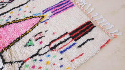 Moroccan Neon Wool Rug 6.2 x 3.9 ft / 190 x 120 cm - Surcoma