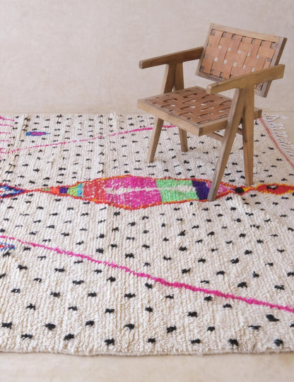 2020s Moroccan Neon Wool Rug 7.6 x 7.4 ft / 231 x 226 cm - Surcoma
