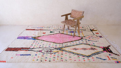 Moroccan Neon Wool Rug 10 x 6.5 ft / 304 x 198 cm - Surcoma