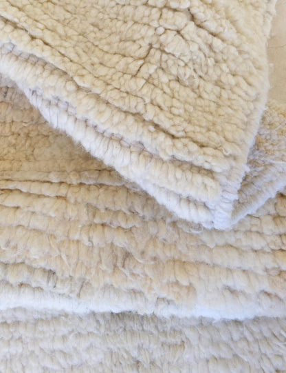 Moroccan Neutral Wool Rug 6.6 x 4.3 ft / 200 x 131 cm - Surcoma