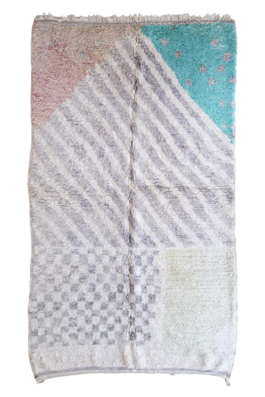 Moroccan Pastel Modern Wool Rug 9.1x5.1 ft / 278x158 cm - Surcoma