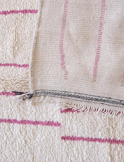 Moroccan Pink Azilal Wool Rug 9.9 x 6.4 ft / 303 x 197 cm - Surcoma