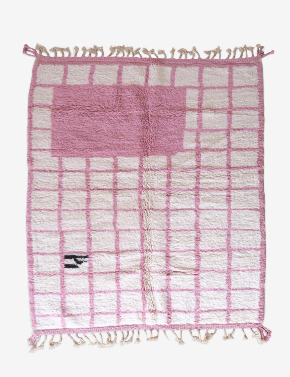 Moroccan Pink Modern Wool Rug 9.4 x 7.2 ft / 285 x 222 cm