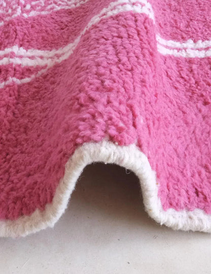 Moroccan Pink Modern Wool Rug 8.3 x 6 ft / 253 x 184 cm - Surcoma