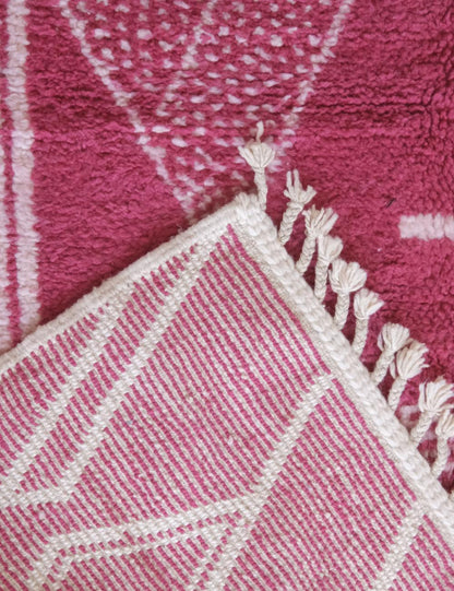 Moroccan Pink Modern Wool Rug 8.3 x 6 ft / 253 x 184 cm - Surcoma