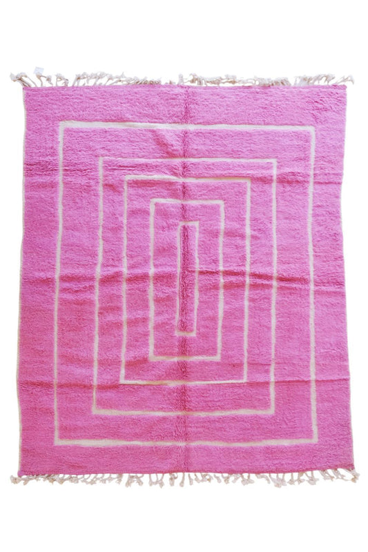 Moroccan Pink Wool Rug 9.7 x 7.7 ft / 295 x 235 cm