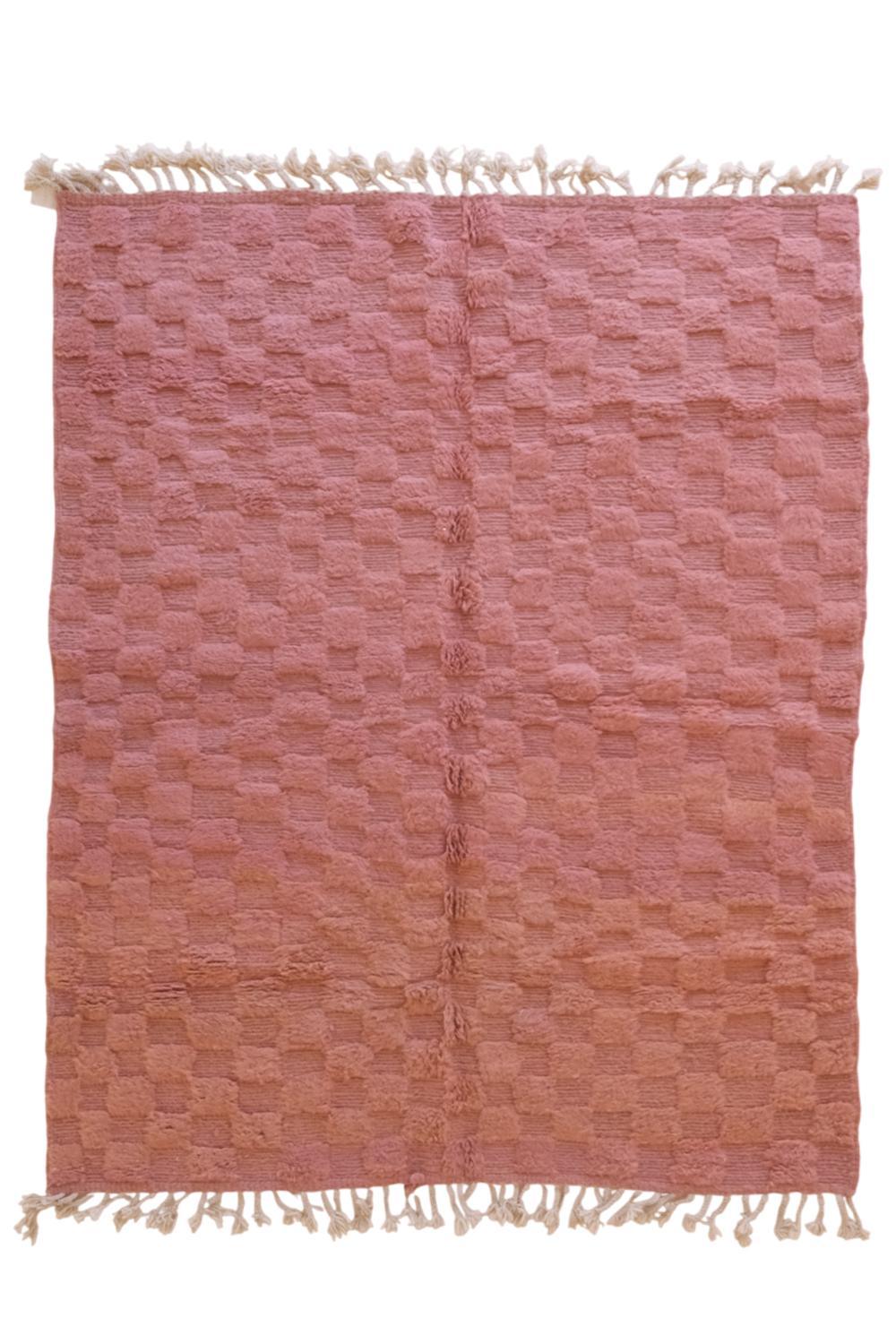 Moroccan Pink Textured Rug 8.1 x 6.3 ft / 247 x 194 cm