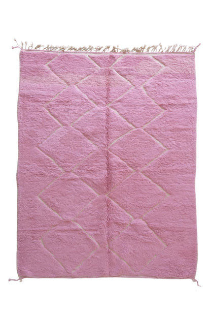 Moroccan Pink Wool Rug 9.3 x 7 ft / 283 x 216 cm - Surcoma