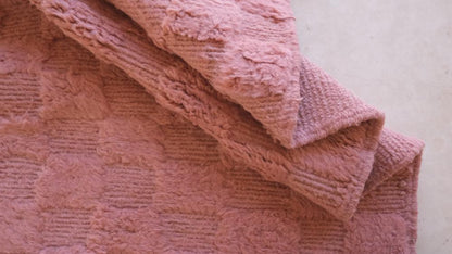Moroccan Pink Textured Rug 8.1 x 6.3 ft / 247 x 194 cm - Surcoma