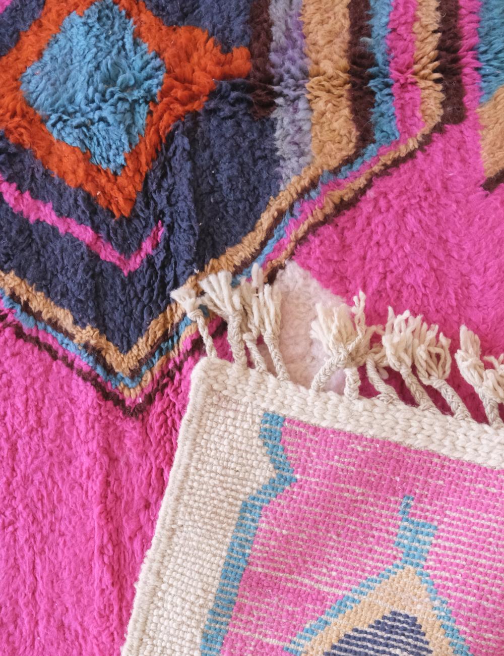 Magenta Custom Moroccan Rug - Echoes Of Love 47