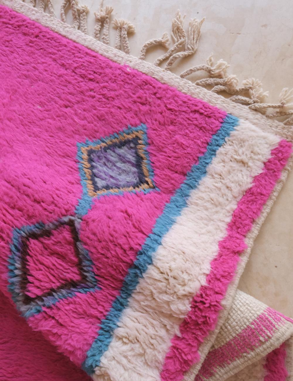 Magenta Custom Moroccan Rug - Echoes Of Love 47