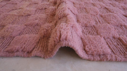 Moroccan Pink Textured Rug 8.1 x 6.3 ft / 247 x 194 cm - Surcoma