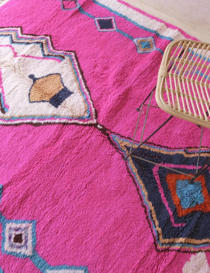 Magenta Custom Moroccan Rug - Echoes Of Love 47
