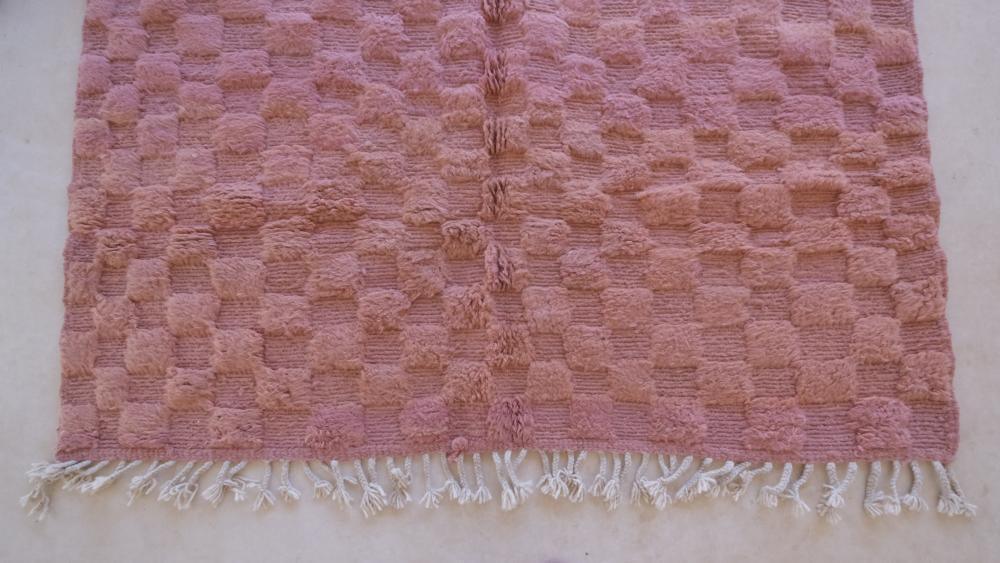 Moroccan Pink Textured Rug 8.1 x 6.3 ft / 247 x 194 cm