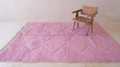 Moroccan Pink Wool Rug 9.3 x 7 ft / 283 x 216 cm - Surcoma