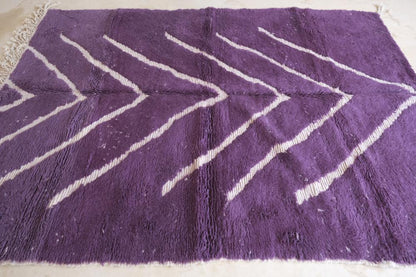 Moroccan Purple Wool Rug 9.2 x 6.4 ft / 280 x 197 cm - Surcoma