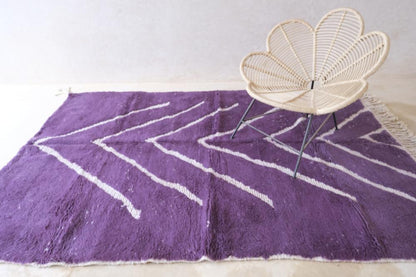 Moroccan Purple Wool Rug 9.2 x 6.4 ft / 280 x 197 cm - Surcoma