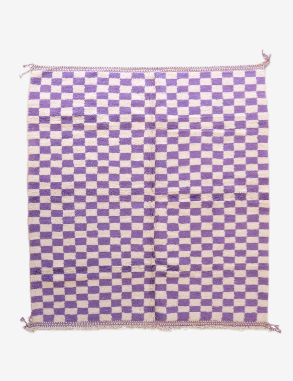 Moroccan Purple Checkered Rug 10 x 8.3 ft / 304 x 254 cm