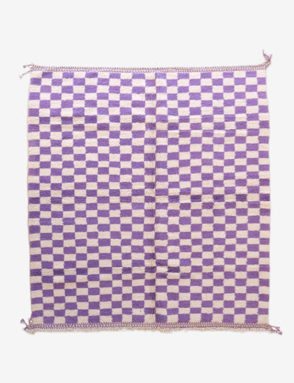Moroccan Purple Checkered Rug 10 x 8.3 ft / 304 x 254 cm - Surcoma