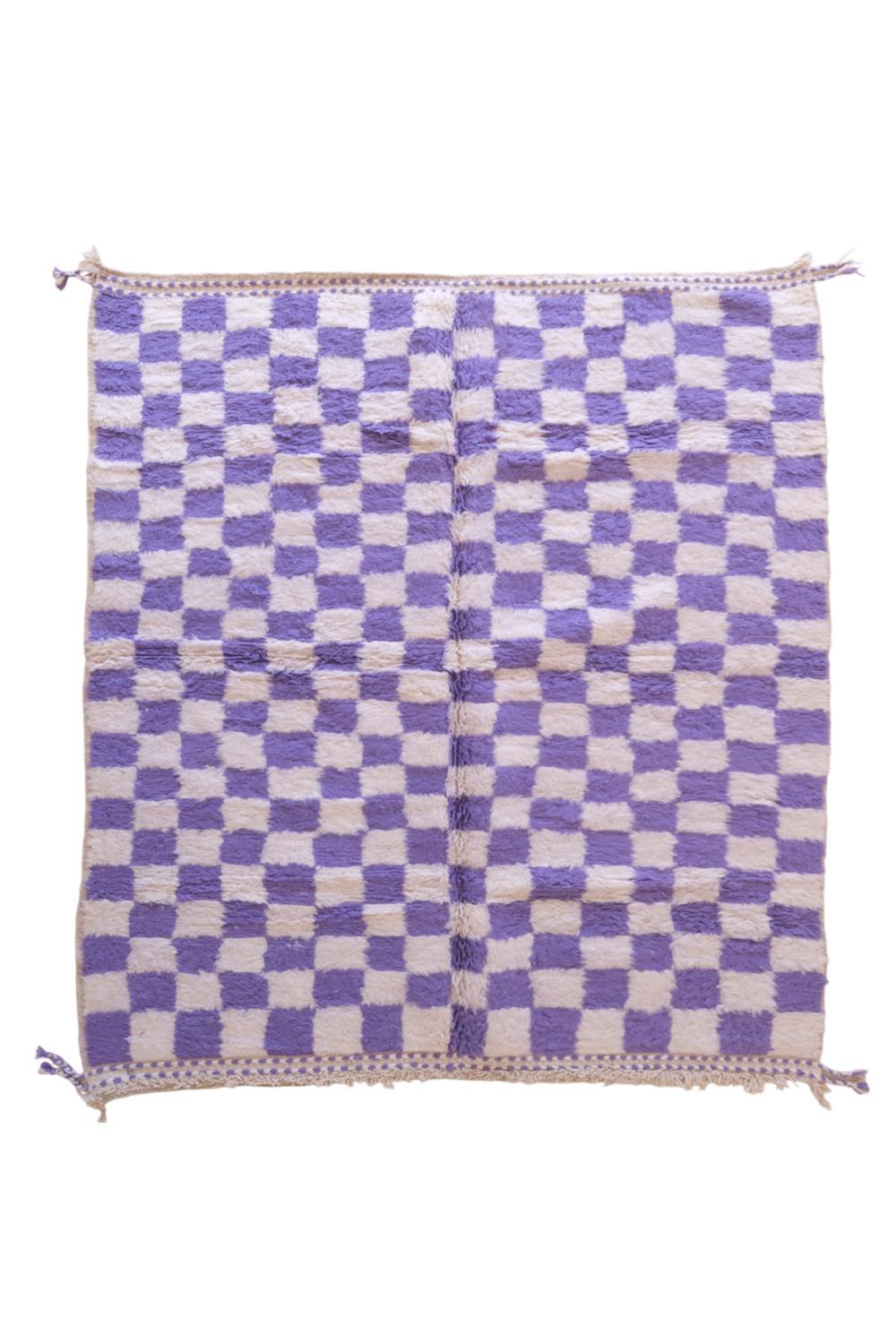 Moroccan Purple Checkered Rug 8.3 x 6.8 ft / 253 x 209 cm