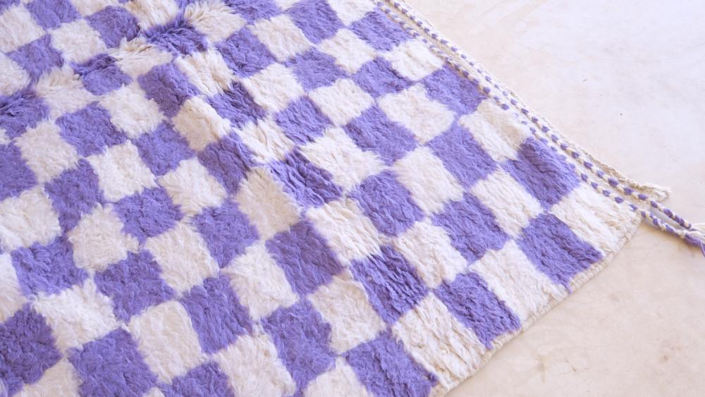 Moroccan Purple Checkered Rug 8.3 x 6.8 ft / 253 x 209 cm