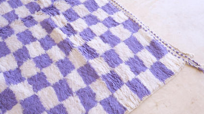 Moroccan Purple Checkered Rug 8.3 x 6.8 ft / 253 x 209 cm - Surcoma
