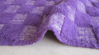 Moroccan Purple Modern Wool Rug 9.2 x 6.7 ft / 281 x 207 cm - Surcoma