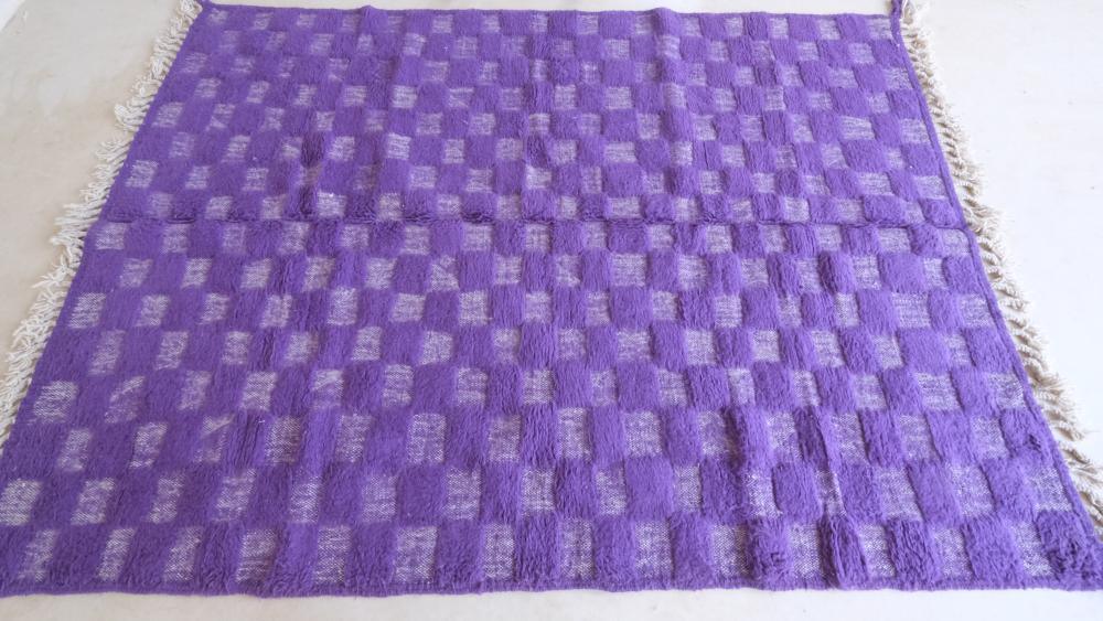 Moroccan Purple Modern Wool Rug 9.2 x 6.7 ft / 281 x 207 cm