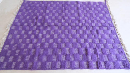 Moroccan Purple Modern Wool Rug 9.2 x 6.7 ft / 281 x 207 cm - Surcoma