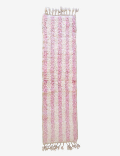 Moroccan Shaggy Pink Runner 7.6 x 2 ft / 232 x 62 cm - Surcoma