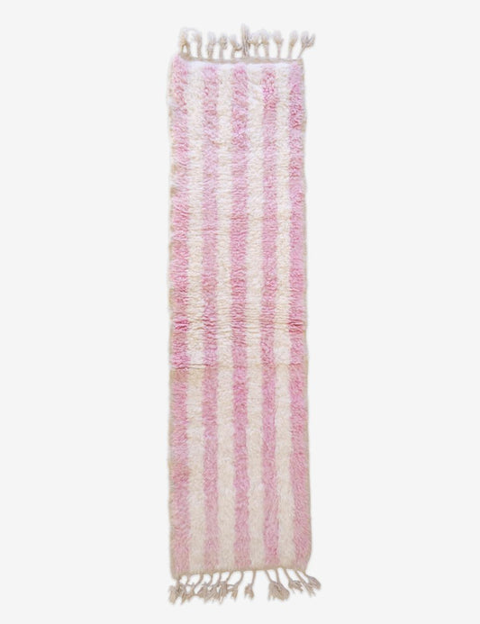 Moroccan Shaggy Pink Runner 7.6 x 2 ft / 232 x 62 cm