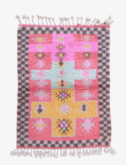 Moroccan Small Boujad Rug 5.2 x 3.8 ft / 160 x 116 cm - Surcoma