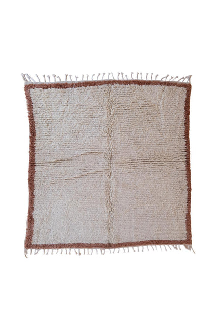 Moroccan Solid Beni Ourain Wool Rug 7.1 x 6.5 ft / 216 x 200 cm - Surcoma