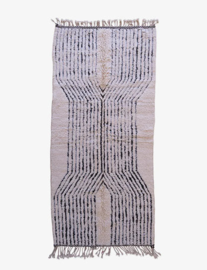 Moroccan Textured Beni Ourain Rug 9.5 x 4.4 ft / 290 x 134 cm - Surcoma