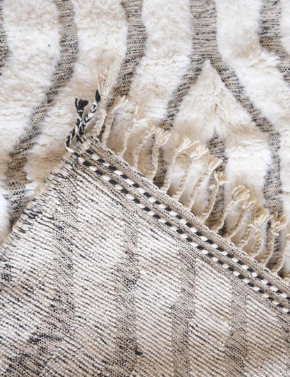 Custom White Beni Ourain Wool Rug - Surcoma