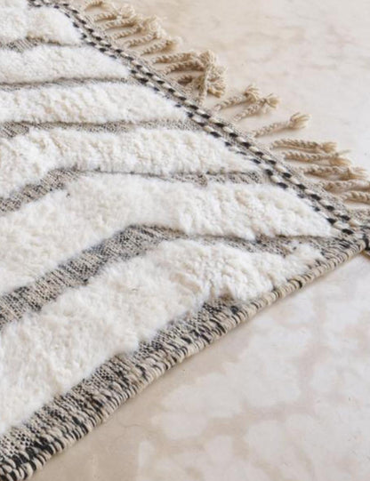 Custom White Beni Ourain Wool Rug - Surcoma