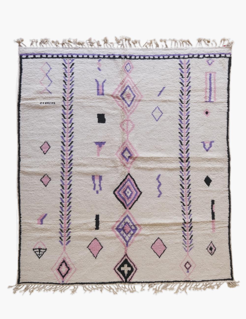 Custom White Lilac Moroccan Rug - Esmeralda 12