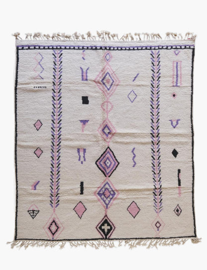 Custom White Lilac Moroccan Rug - Esmeralda 12