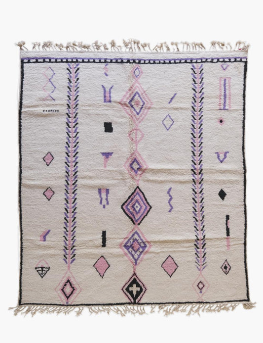 Custom White Lilac Moroccan Rug - Esmeralda 12
