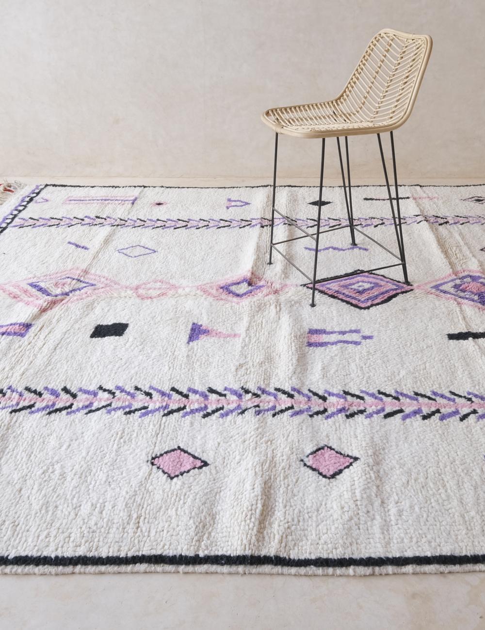 Custom White Lilac Moroccan Rug - Esmeralda 12