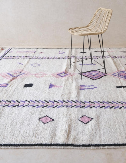 Custom White Lilac Moroccan Rug - Esmeralda 12