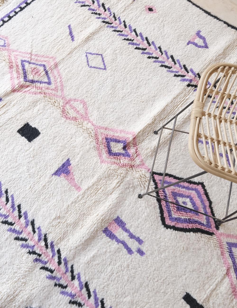 Custom White Lilac Moroccan Rug - Esmeralda 12