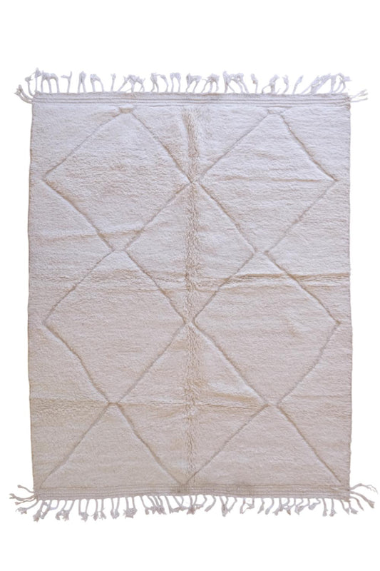 White Beni Ourain Rug 9.7 x 7.3 ft / 297 x 224 cm