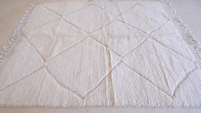 White Beni Ourain Rug 9.7 x 7.3 ft / 297 x 224 cm - Surcoma
