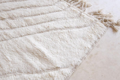 Moroccan White Beni Ourain Rug 8.1 x 6.9 ft / 247 x 212 cm - Surcoma