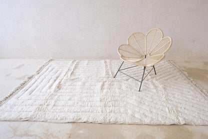 Moroccan White Beni Ourain Rug 9.6 x 6.4 ft / 293 x 197 cm - Surcoma