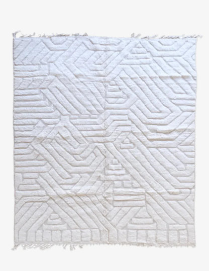 Moroccan Rug White 9.9 x 7.9 ft / 301 x 241 cm - Surcoma